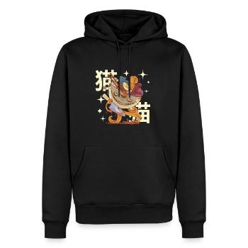 Ramen Monster Design - Otaku Anime Manga - Männer Premium Bio Hoodie - Schwarz - Vorne - Nico (187cm)
