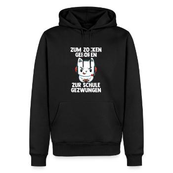 Gaming Katze - Computer Spiele Online Spiele - Männer Premium Bio Hoodie - Schwarz - Vorne - Nico (187cm)