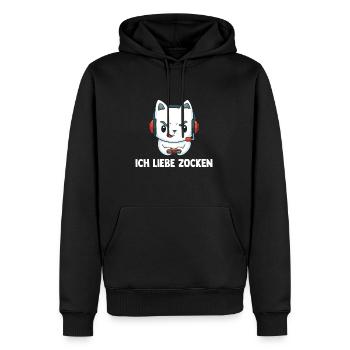 Ich Liebe Computer Zocken - Gaming Katze Computer - Männer Premium Bio Hoodie - Schwarz - Vorne - Nico (187cm)