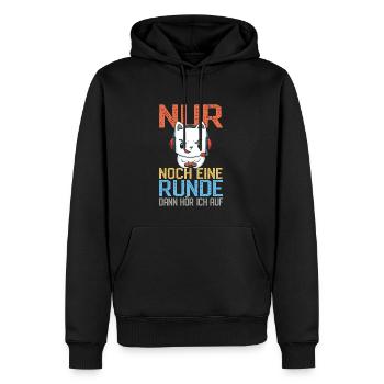Lustiger Gaming Katze - Gamer Computerspiele - Männer Premium Bio Hoodie - Schwarz - Vorne - Nico (187cm)