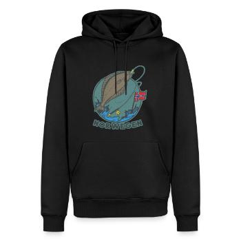Angeln Norwegen Heilbutt Skandinavien - Männer Premium Bio Hoodie - Schwarz - Vorne - Nico (187cm)