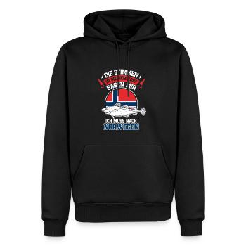Angeln Norwegen Heilbutt Skandinavien - Männer Premium Bio Hoodie - Schwarz - Vorne - Nico (187cm)