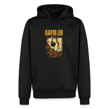 Gambler Poker Blackjack - Männer Premium Bio Hoodie - Schwarz - Vorne - Nico (187cm)
