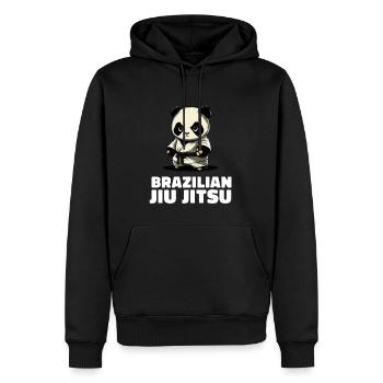 Panda Brazilian Jiu Jitsu und Grappling - Männer Premium Bio Hoodie - Schwarz - Vorne - Nico (187cm)