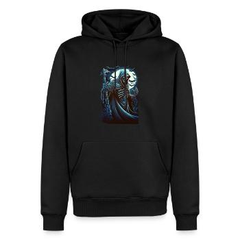Der Sensenmann - Böser Untoter Tod Seelensammler - Männer Premium Bio Hoodie - Schwarz - Vorne - Nico (187cm)
