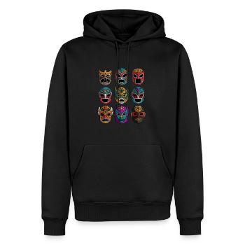 Retro Lucha Libre Masken - Freestyle Wrestling - Männer Premium Bio Hoodie - Schwarz - Vorne - Nico (187cm)