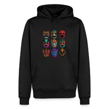 Masken der Legenden - Retro Lucha Libre Wrestlong - Männer Premium Bio Hoodie - Schwarz - Vorne - Nico (187cm)