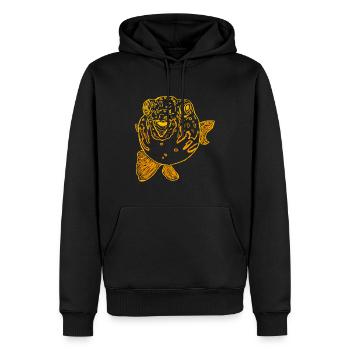 Kugelfisch T-Shirt - Männer Premium Bio Hoodie - Schwarz - Vorne - Nico (187cm)