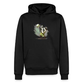 Anime Volleyball Panda - Panda und Volleyball - Männer Premium Bio Hoodie - Schwarz - Vorne - Nico (187cm)