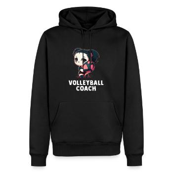 Volleyballtrainer Panda Girl - Panda Girl - Männer Premium Bio Hoodie - Schwarz - Vorne - Nico (187cm)