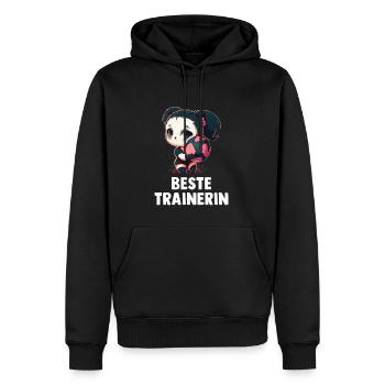 Volleyball Trainerin Panda Mädchen - Volleyball - Männer Premium Bio Hoodie - Schwarz - Vorne - Nico (187cm)