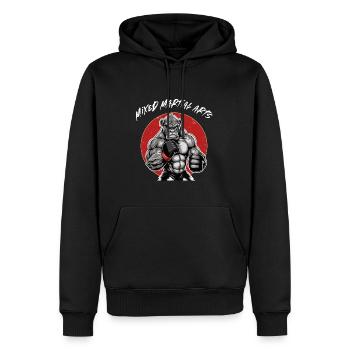 Mixed Martial Arts Gorilla - Käfigkämpfer MMA - Männer Premium Bio Hoodie - Schwarz - Vorne - Nico (187cm)