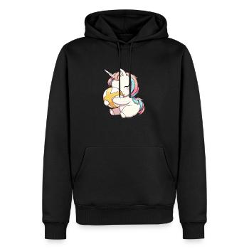Niedliches Einhorn und Volleyball - Servieren Sie - Männer Premium Bio Hoodie - Schwarz - Vorne - Nico (187cm)
