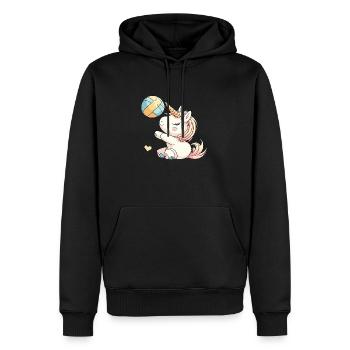 Einhorn-Volleyball-Mädchen - Ein Spiel wie aus dem - Männer Premium Bio Hoodie - Schwarz - Vorne - Nico (187cm)