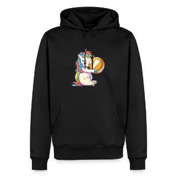 Einhörner und Mädchen-Volleyball - Spike & Sparkle - Männer Premium Bio Hoodie - Schwarz - Vorne - Nico (187cm)