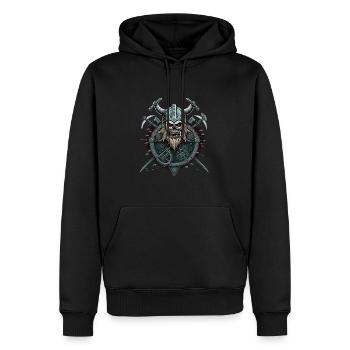 Walhalla Wikinger-Skelett - Männer Premium Bio Hoodie - Schwarz - Vorne - Nico (187cm)