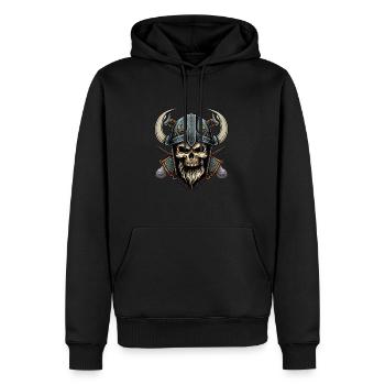 Walhalla Wikinger-Skelett - Odin-Krieger - Männer Premium Bio Hoodie - Schwarz - Vorne - Nico (187cm)