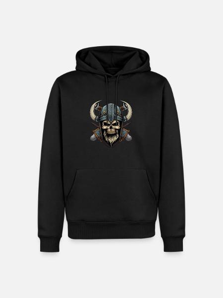Walhalla Wikinger-Skelett - Odin-Krieger - Männer Premium Bio Hoodie - Schwarz
