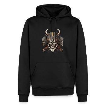 Kanalisieren Sie Ihren inneren nordischen Krieger - Männer Premium Bio Hoodie - Schwarz - Vorne - Nico (187cm)