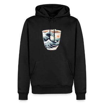 Kanagawa Wave - Reiten Sie auf den Gezeiten der - Männer Premium Bio Hoodie - Schwarz - Vorne - Nico (187cm)