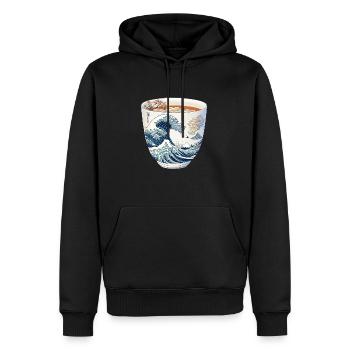 Kanagawa Tea Cup - Ein Tee, der Sie nach Japan - Männer Premium Bio Hoodie - Schwarz - Vorne - Nico (187cm)