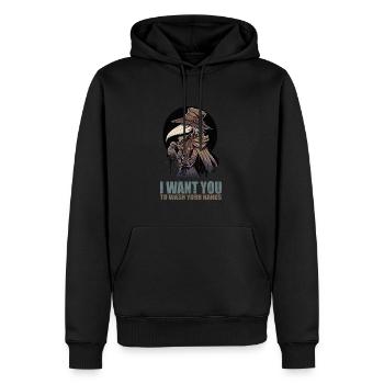 Ich möchte, dass du dir die Hände wäschst - Männer Premium Bio Hoodie - Schwarz - Vorne - Nico (187cm)