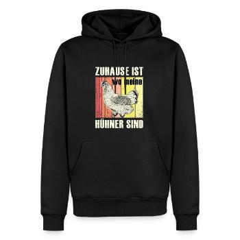 Zuhause ist wo meine Hühner sind, Hühnerliebhaber - Männer Premium Bio Hoodie - Schwarz - Vorne - Nico (187cm)
