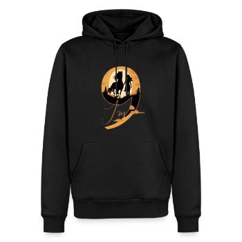 9ème anniversaire Cheval 9 ans Fille Chevaux - Sweat à capuche Premium bio Homme - noir - Devant - Nico (187cm)