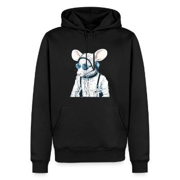 Maus, Gaming, Pilot, Nerd, Funny, Laborratte Ratte - Männer Premium Bio Hoodie - Schwarz - Vorne - Nico (187cm)