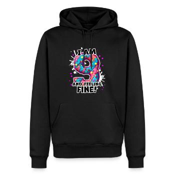9e anniversaire Donut 9 ans fille disant - Sweat à capuche Premium bio Homme - noir - Devant - Nico (187cm)