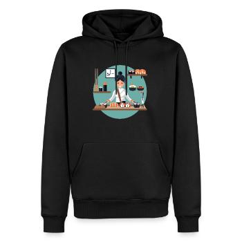 Sushi Mädchen - Männer Premium Bio Hoodie - Schwarz - Vorne - Nico (187cm)