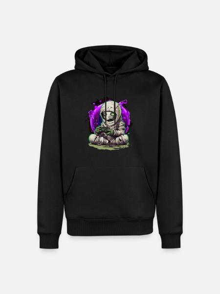 Gaming Halloween Zombie Mummy avec Controller Gamer - Sweat à capuche Premium bio Homme - noir