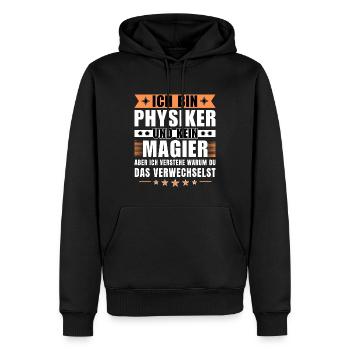 Ich bin Physiker und kein Magier - Männer Premium Bio Hoodie - Schwarz - Vorne - Nico (187cm)