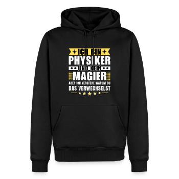 Ich bin Physiker und kein Magier - Männer Premium Bio Hoodie - Schwarz - Vorne - Nico (187cm)