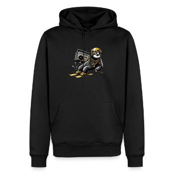 Faultier auf Ski - Lustiges Skifaultier - Männer Premium Bio Hoodie - Schwarz - Vorne - Nico (187cm)