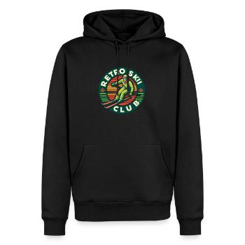 Retro Ski Club - Lustige Ski-Retro - Männer Premium Bio Hoodie - Schwarz - Vorne - Nico (187cm)