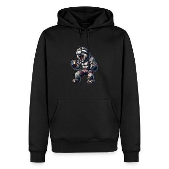 Wütendes Muay Thai Faultier - Thai Boxen und - Männer Premium Bio Hoodie - Schwarz - Vorne - Nico (187cm)