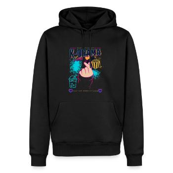 K-Drama Lover Drôle KDrama Maman - Sweat à capuche Premium bio Homme - noir - Devant - Nico (187cm)