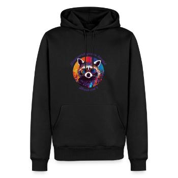 Chats Des Rues, Raton Laveur, Local, Cadeau, Chat - Sweat à capuche Premium bio Homme - noir - Devant - Nico (187cm)