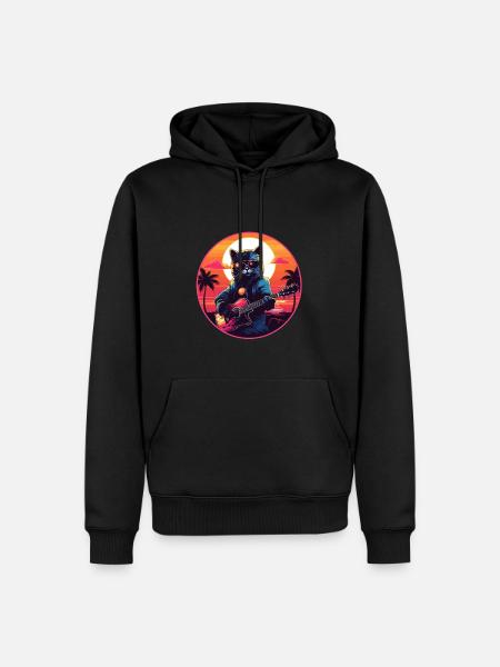Guitar Music Cat Gift - Men’s Premium Organic Hoodie - black
