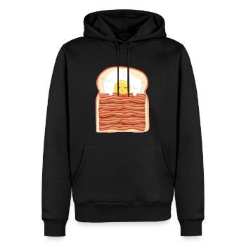 Schlafei mit Speck Schweinefleisch Speck - Männer Premium Bio Hoodie - Schwarz - Vorne - Nico (187cm)