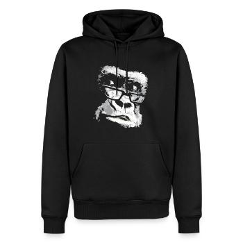 Singe Chimpanzé Gorille Lunettes de Soleil Ape - Sweat à capuche Premium bio Homme - noir - Devant - Nico (187cm)