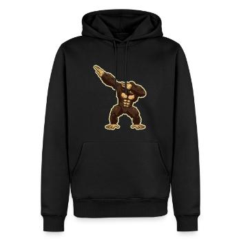 Singe Chimpanzé Gorille Dabbing Ape - Sweat à capuche Premium bio Homme - noir - Devant - Nico (187cm)