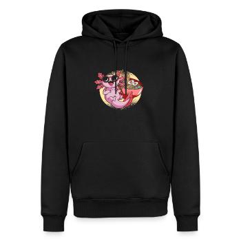 Mexikanischer Salamander Kawaii Ramen Axolotl - Männer Premium Bio Hoodie - Schwarz - Vorne - Nico (187cm)