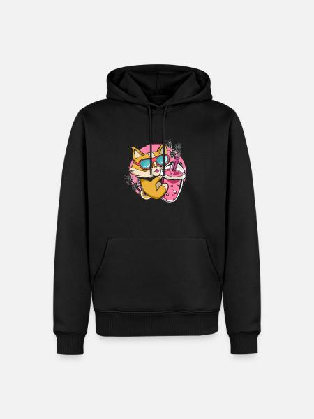 Killing Kawaii Boba Mælk Te Drikker Kat - Herre Premium økologisk hoodie - sort