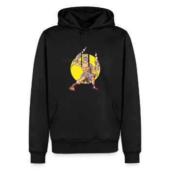 Dieu antique Grec Zeus Mythologie - Sweat à capuche Premium bio Homme - noir - Devant - Nico (187cm)