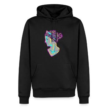 Ancien Dieu Grec Déméter Mythologie - Sweat à capuche Premium bio Homme - noir - Devant - Nico (187cm)