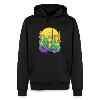 Ancien Dieu Grec De Ma Tête Mythologie - Sweat à capuche Premium bio Homme - noir - Devant - Nico (187cm)