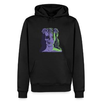 Ancien Dieu Grec Déméter Mythologie - Sweat à capuche Premium bio Homme - noir - Devant - Nico (187cm)