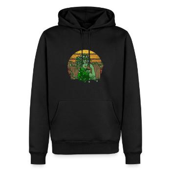 Dieu antique Mythologie grecque Médussa - Sweat à capuche Premium bio Homme - noir - Devant - Nico (187cm)
